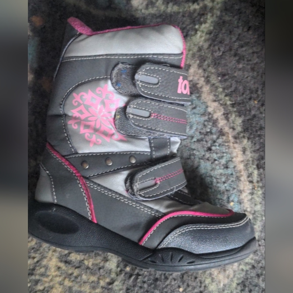 Totes Kids Boots Gray and Pink